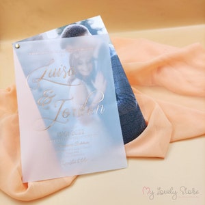 Unique Save the Date, Photo With Foil Engraved Vellum, Vellum Save the Date, Foil Engraved Vellum Cards, Modern Save the Date Cards