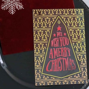 Acrylic Merry Christmas Cards, UV Color Printed Acrylic Invites, Velvet Envelopes With Foil Embellishments, Holiday Cards With Custom Design