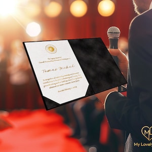 Folio Red Carpet Award, Folio Luxe Velvet Award pour les gagnants, Black Velvet Award Award, Folio souvenir, Enveloppes pour récompenses de luxe, Couvertures pour récompenses