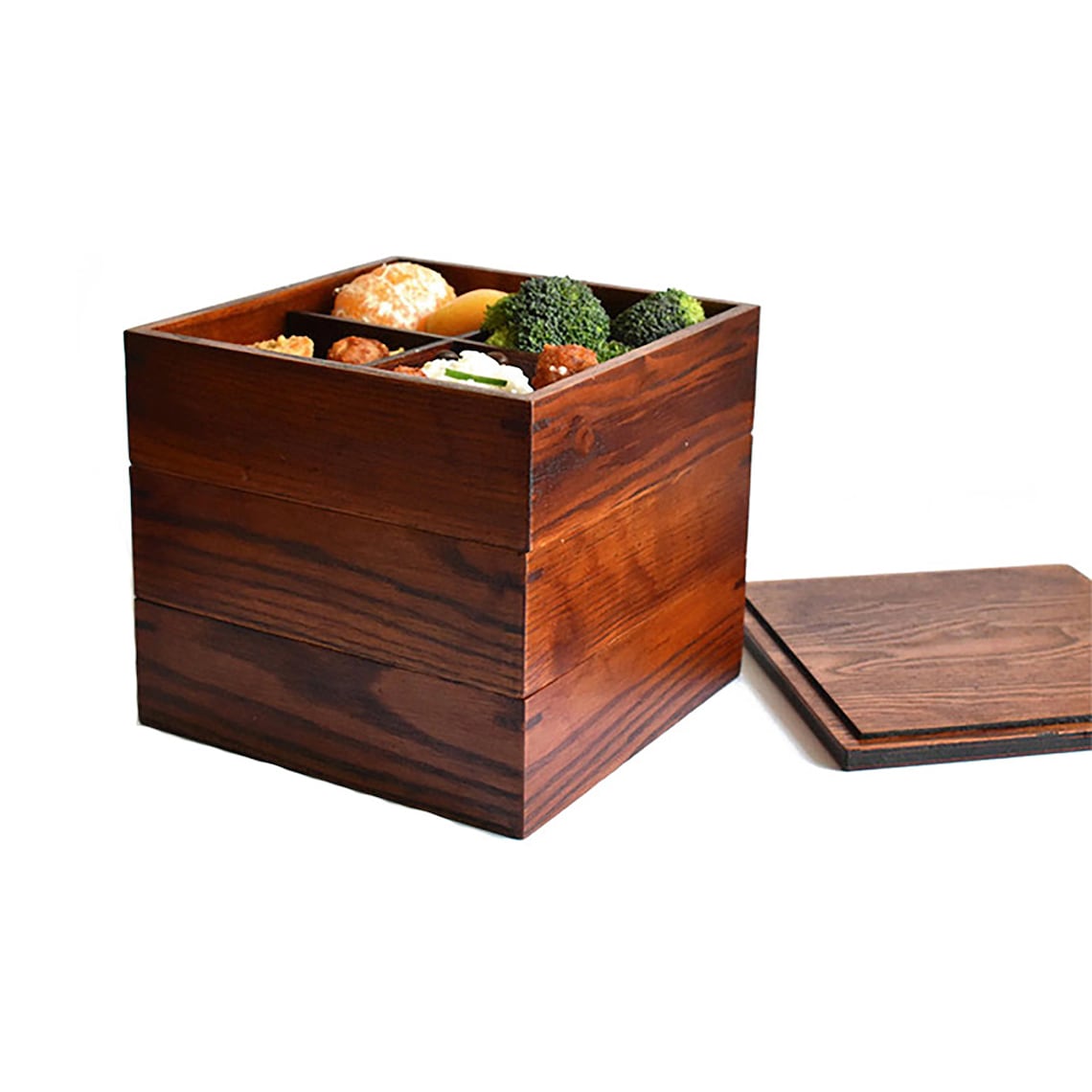 Wooden Bento Box Triple Layer Fraxinus Mandshurica Bento Box Etsy