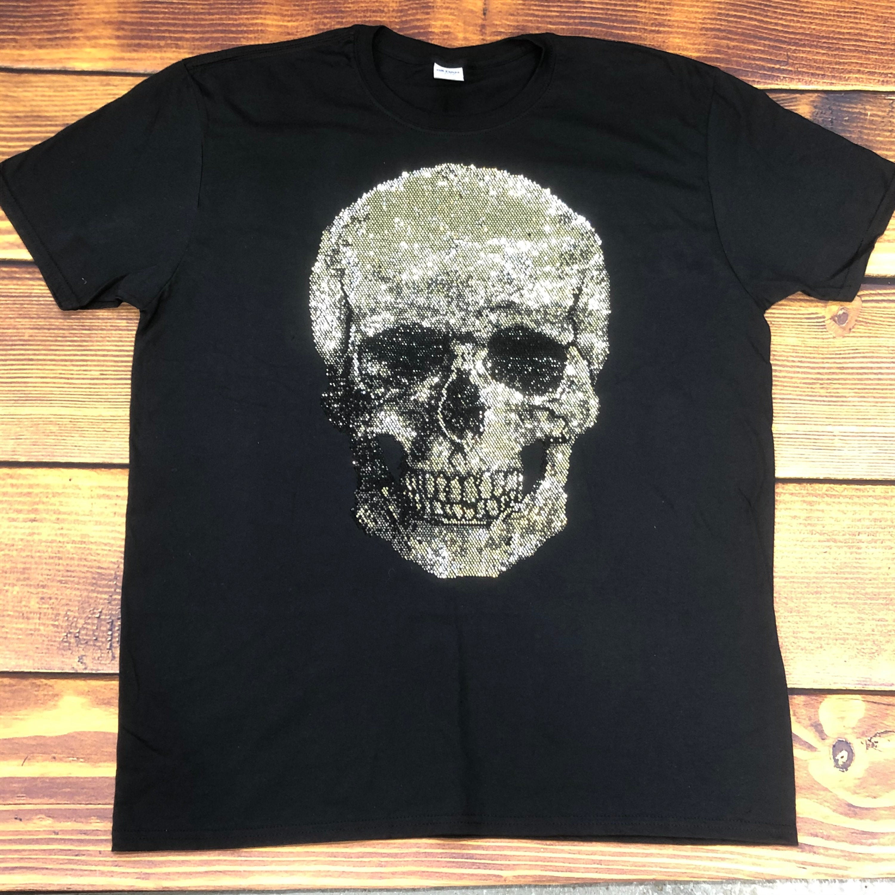 rhinestone skull t shirt