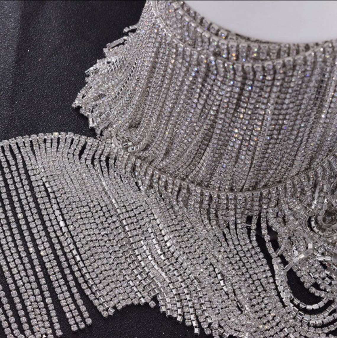 Crystal Rhinestone Tassel trim Rhinestone fringe Swarovski Etsy