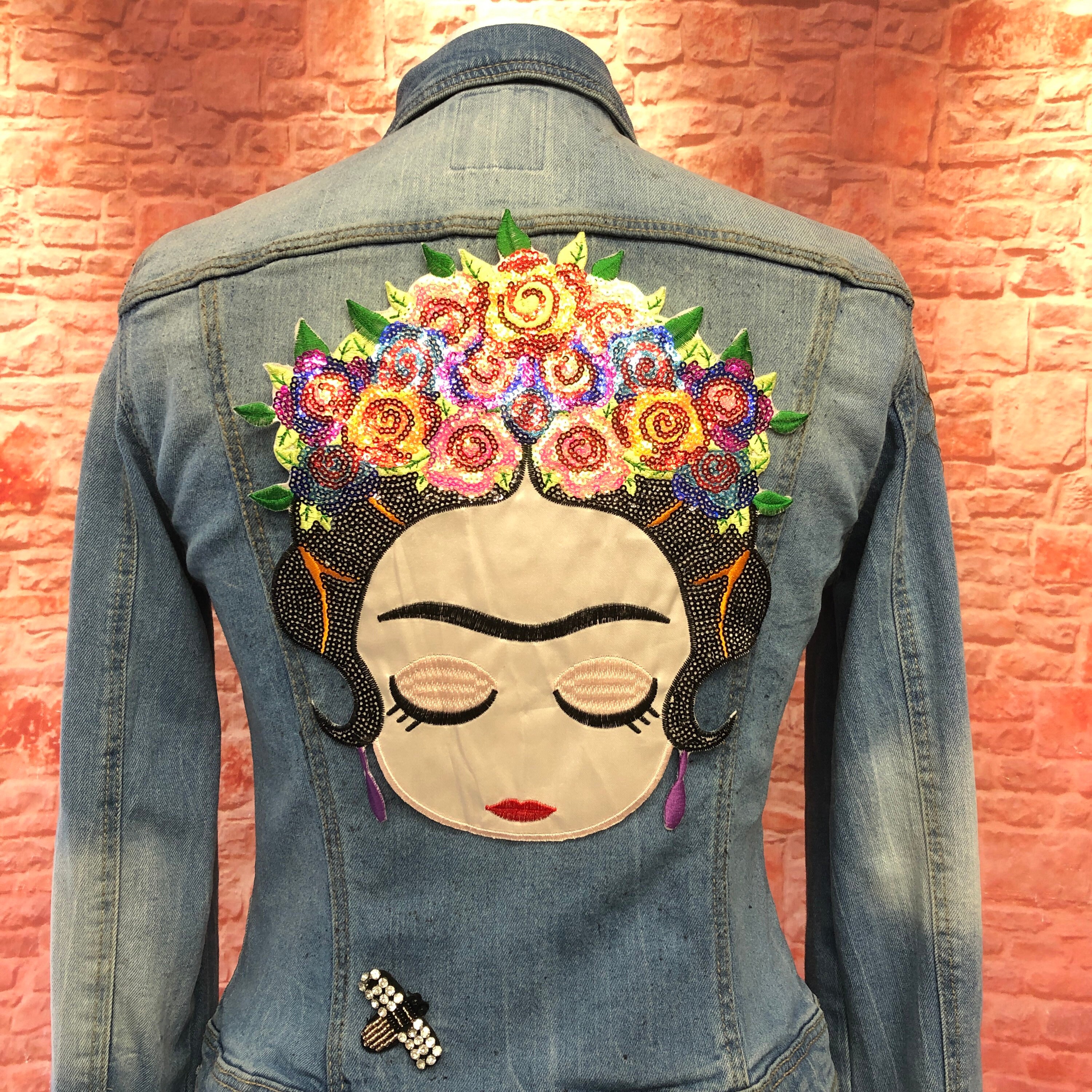 Frida Kahlo patch iron on Large 10" x 9" or Small 7" x…