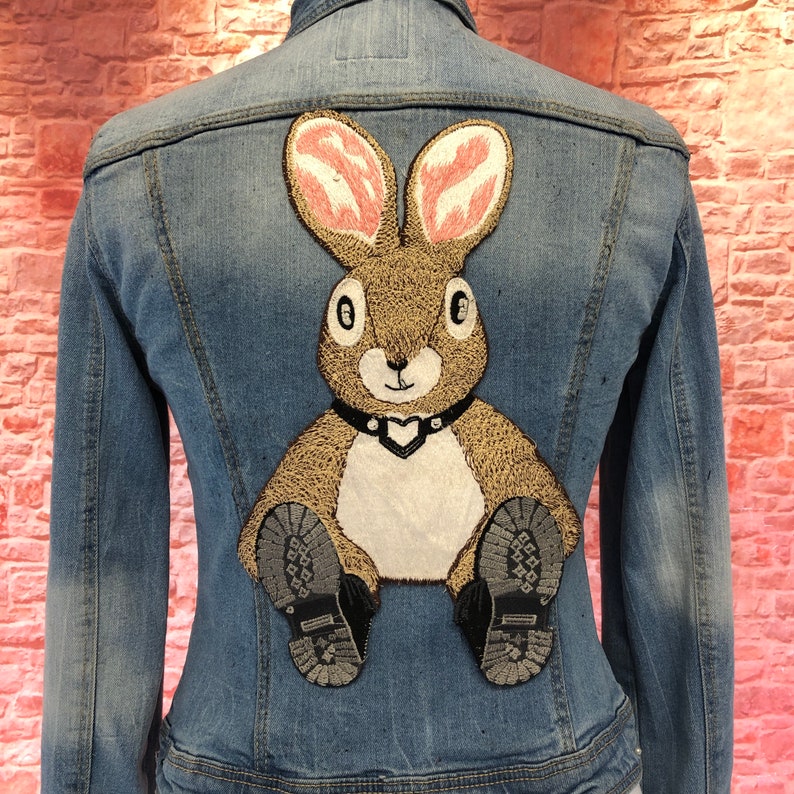 Bunny rabbit patch Extra Large Iron or Sew on 12 Brown Etsy