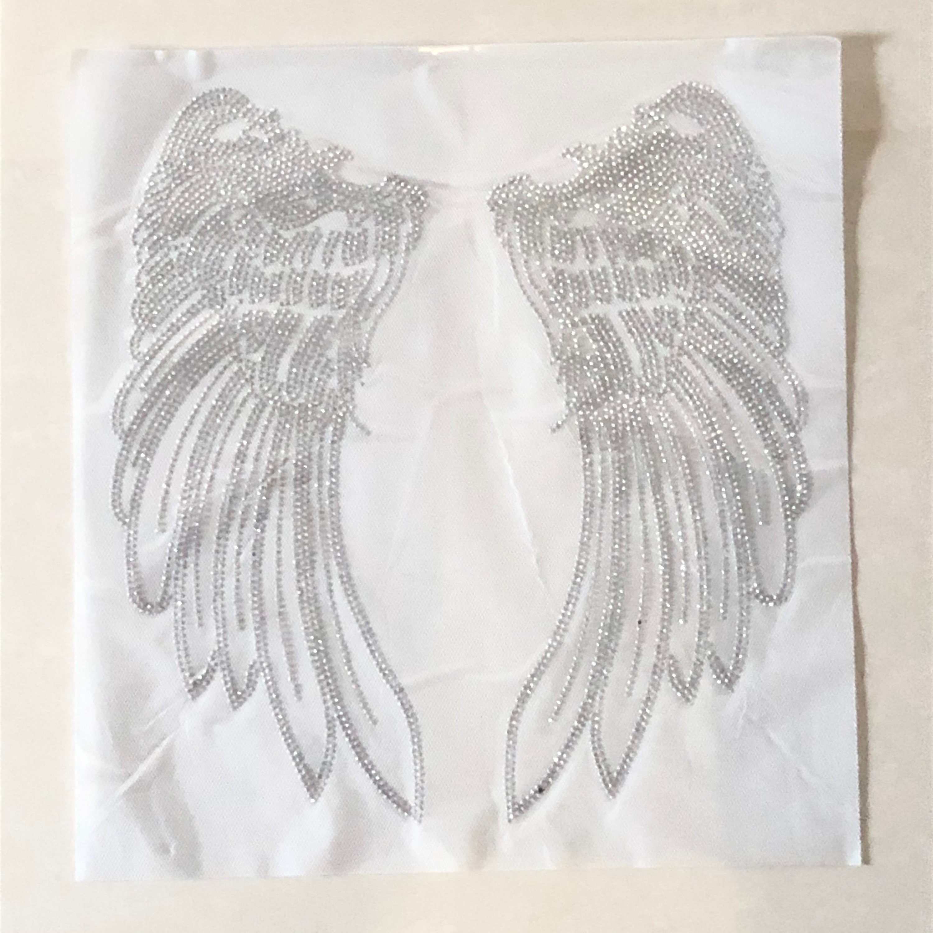 Rhinestone iron on Angel Wings transfer Etsy
