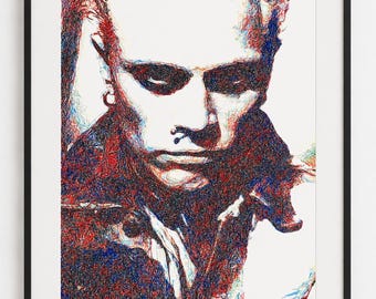 Keith Flint Penplotter Portret, Origineel Kunstwerk