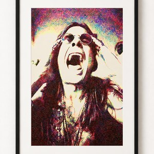 Ozzy Osbourne Colorful Pen Plotter Portrait, Original CNC Drawing, Contemporary Line Art, 50x70 cm Wall Art, Generative Artwork