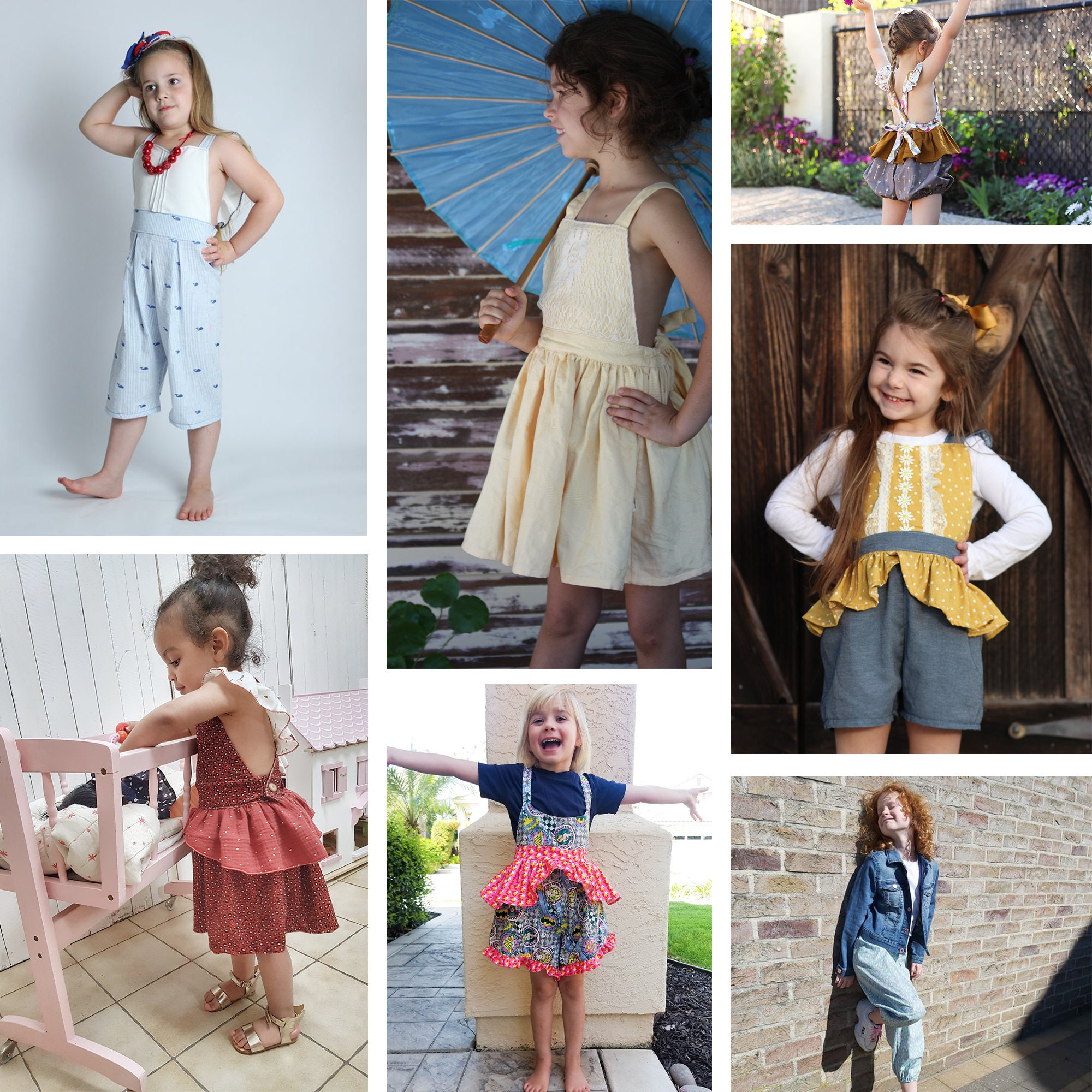 Lennox Children's PDF Sewing Pattern Boy Girl Pinafore Dress Romper ...