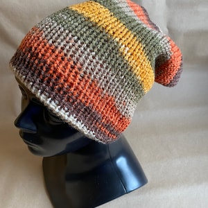 Knitted double layered hat, Mens beanie, teen beanie, Skullcap beanie, Knitted unisex tam, Colorful beanie
