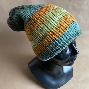 Knitted double layered hat, Mens beanie, teen beanie, Skullcap beanie, Knitted unisex tam, Colorful beanie