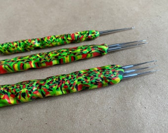 Dreadlock Crochet Tool SET, Handmade Handle, Dread Maintenance (0.75mm)