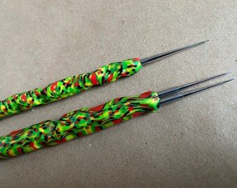 Dreadlock Crochet Hook Set, Handmade Handle, Lock Repair Tool (0.75mm)