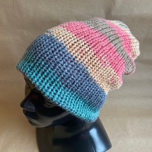 Knitted double layered hat, Mens beanie, teen beanie, Skullcap beanie, Knitted unisex tam, Colorful beanie
