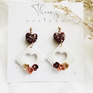 Herbst Ohrring, Polymer Clay Ohrringe, Handgemachte Ton Ohrringe, Florale handgemachte Ton Ohrringe