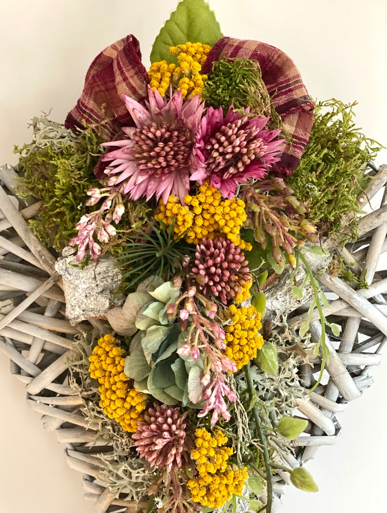 Türkranz Herbst Türkranz Trockenblumen Herz Herbst Kranz ...