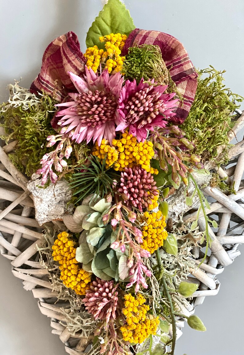 Türkranz Herbst Türkranz Trockenblumen Herz Herbst Kranz ...