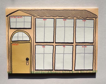 Wochenplaner | Haus | DIN A4 Abreißlock | stationary