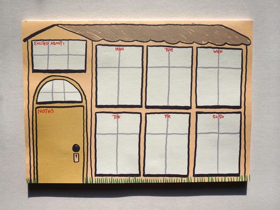 Wochenplaner | Haus | DIN A4 Abreißlock | stationary