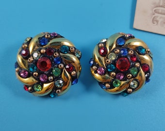 JACKY De G. style Vintage Jewelry Clips-on-Earrings France Paris 1980-s