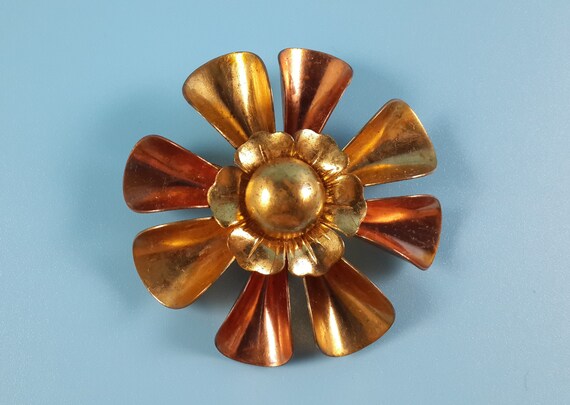 Antique Vintage Jewelry Brooch SUNFLOWER 1930-194… - image 1