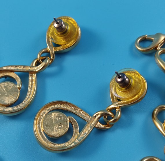 AVON signed Vintage Jewelry Set Bracelet Earrings… - image 7
