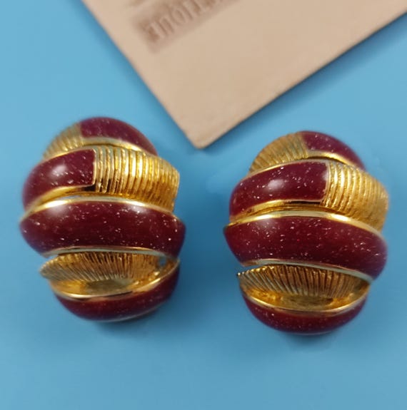 Boucles D'oreilles Clips Vintage ORENA - Bijoux Fantaisie Dorés, Lot Rare, Occasion
