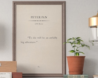 Peter Pan Zitat Druck: J.M. Barrie Buch Seite Kunst (Digitaler Download)