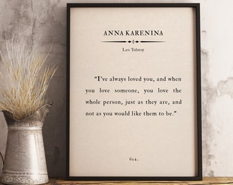 Impresión con cita de Ana Karenina, León Tolstói, Literatura rusa (Descarga digital)