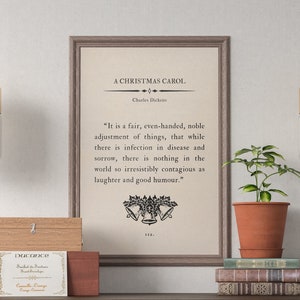 A Christmas Carol Printable Quote, Contagious Laughter, Charles Dickens Print, Christmas Poster, Wall Art, Famous Inspirational Literature