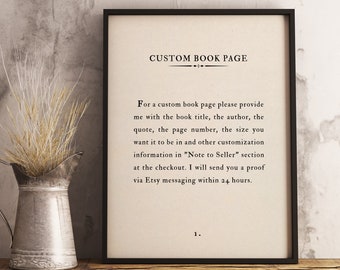 Vintage book page quote, Inspirational Wall Art, Custom Book Page Quote, Famous Love Book Quote, Book Page Print, Literary Quote Art