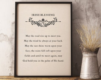 Irish Blessing, Gaelic Blessing, Apache Blessing Poem, Custom Poem, Poem Art Print, Custom Poetry, Book Quote Gift,  Home Art Decor Poster