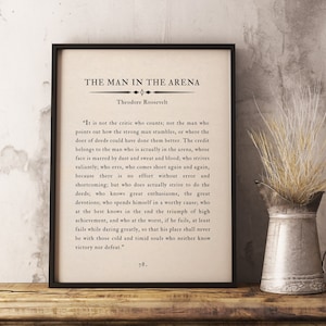 Theodore Roosevelt President Famous Love Book Quote, Inspirational Wall Art Book Page Print Quote Art Home Decor Art Living Room Decorations