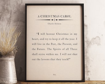 A Christmas Carol Quote Print, Charles Dickens Poster (Digital Download)