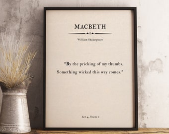 Macbeth Quote Print, William Shakespeare, Literary Wall Art (Digital Download)