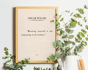 Oscar Wilde's Inspirational Words | Unlock Your Inner Wisdom: Discover the Power of Self-Knowledge - Motivational Digital Book Page on Etsy