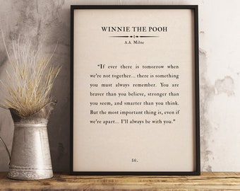 Winnie Puuh Zitat Print, Inspirational Wall Art (Digitaler Download)