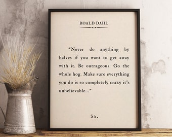 Matilda Roald Dahl Quote Print, Inspirational Wall Art (Digital Download)