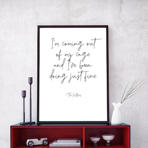 The Killers Wall Art, I&#39;m Coming Out Of My Cage, Mr Brightside Wall Print, Music Song Lyrics, Lounge Print,  Home Decor, Bedroom Print