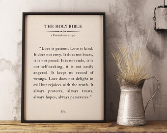 The Holy Bible Bible Scripture Love Is Patient 1 Etsy