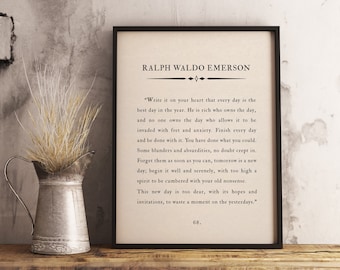 Ralph Waldo Emerson Quote Print – Inspirational Book Page Art (Digital Download)