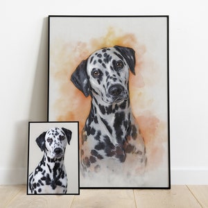 Custom Watercolor Dog Portrait, Pet Memorial Art (Digital File)