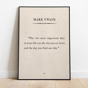 Mark Twain-citattryck – Väggkonst av vintageboksida (digital nedladdning)