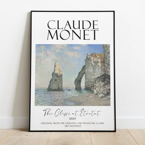 Claude Monet&#39;s Impression, The Cliffs at Étretat, 1885 famous painting, Impressionism, Classical Poster, Vintage Print, Modernism