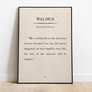 Henry David Thoreau - &quot;Go confidently in the direction&quot;, Vintage Wall Art, Love Quote, Famous Quotes, Book Page Print, Vintage Decor