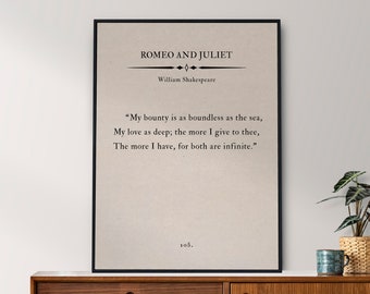 Romeo and Juliet Quote Print – Shakespeare Vintage Home Decor (Digital Download)