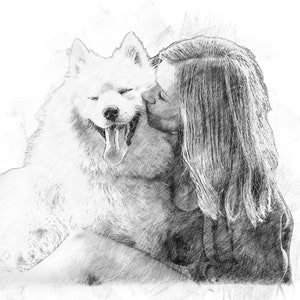 Custom Pencil Sketch - Family Portrait, Couple Portrait, Digital Drawing, Personalized Portrait From Photo, Portrait of Your Loved Ones