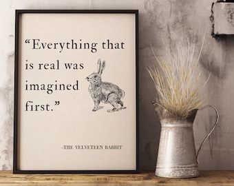 Velveteen Rabbit Quote Print, Margery Williams Book Art (Digital Download)