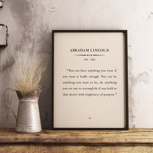 Abraham Lincoln President Famous Love Book Quote, Inspirational Wall Art, Book Page Print, Quote Art Home Decor Art Living Room Decorations