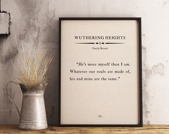 Emily Brontë Wuthering Heights Quote Art Print (Digital Download)