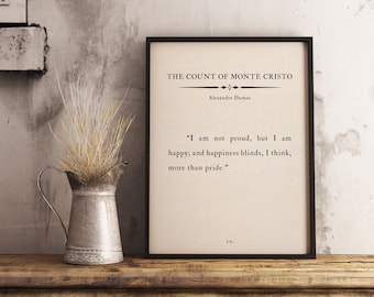 De graaf van Monte Cristo Quote Print - inspirerende boekkunst (digitale download)